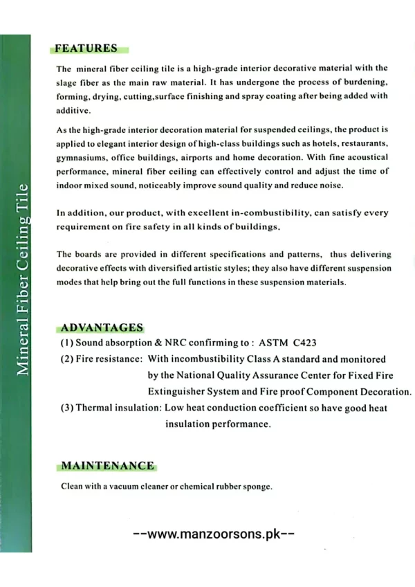 Mineral Fiber Ceiling 2*2